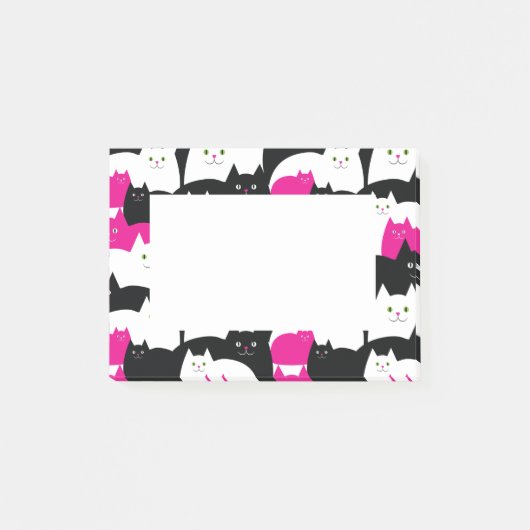 Cute Modern Kitty Cat Pattern Post-it® Notes (Voorkant)