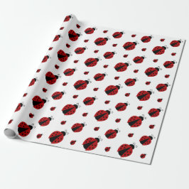 Cute Modern Ladybug Pattern Cadeaupapier