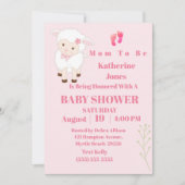 Cute Modern Lamb Baby Girl Kaart (Voorkant)