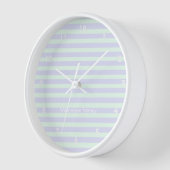 Cute Modern Lavender & Mint Green Striped Clock (Hoek)