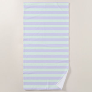 Cute Modern Lavender & Mint Green Striped Strandlaken