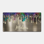 Cute modern Metalic Glitter Drigrammen Bureaumat (Voorkant)