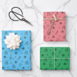 Cute Modern Minimal Kerstmis Inpakpapier Vel