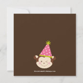 Cute Modern Monkey 3e anniversaire Invitations (Dos)