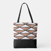 Cute Modern Monogram Pattern Trendy Oranje Black Draagtas (Achterkant)