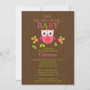 Cute Modern Owl Baby Shower Invitations