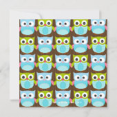 Cute Modern Owl Baby Shower Invitations Kaart (Achterkant)