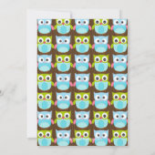 Cute Modern Owl Birthday Party Invitations Kaart (Achterkant)