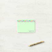 Cute Modern Paars Green Popsicle Girly Post-it® Notes (Op bureau)