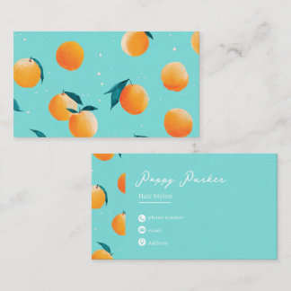 Cute Modern Peach Business Card | Custom Visitekaartje