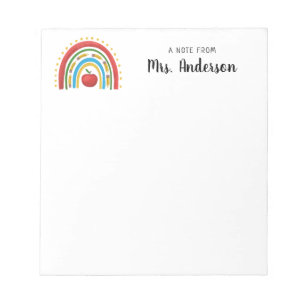 Cute Modern Rainbow Pencil Apple School Notitieblok