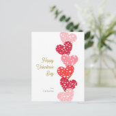Cute Modern Red Hearts Happy Valentine's day Briefkaart (Staand voorkant)