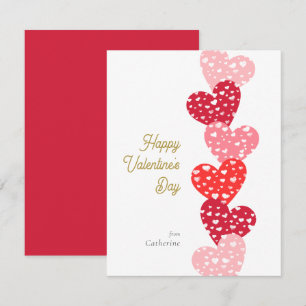 Cute Modern Red Hearts Happy Valentine's day Notitiekaartje
