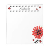 Cute Modern Red Ladybug Persoonlijk Notitieblok (Voorkant)