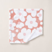 Cute Modern Retro Daisy Motif rose Nom (Gant de toilette)
