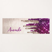 Cute modern Roze rood Glitter Drives monogram Yogamat (Voorkant (horizontaal))