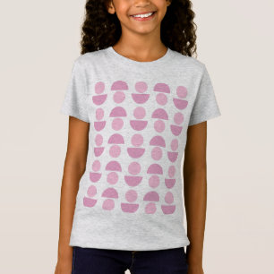 Cute Modern Scandinavian Art Pattern in Pink T-shirt
