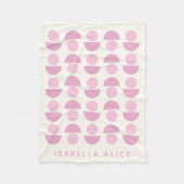 Cute Modern Scandinavian Art Pattern in Roze Name Fleece Deken (Voorkant)