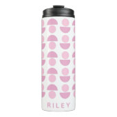 Cute Modern Scandinavian Art Pattern in Roze Name Thermosbeker (Voorkant)