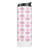 Cute Modern Scandinavian Art Pattern in Roze Name Thermosbeker (Gedraaid links)