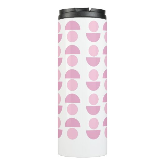 Cute Modern Scandinavian Art Pattern in Roze Name Thermosbeker (Achterkant)