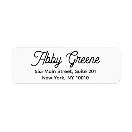 Cute Modern Script Black and White Label (Voorkant)