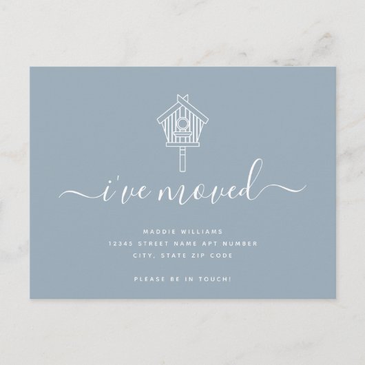 Cute Modern Script I heeft Bird House Moving Aankondigingskaart (Voorkant)