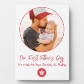 Cute Modern Simple Cool Pap First Fathers Day Fotoplaat (voorkant)