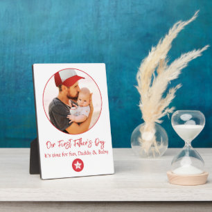 Cute Modern Simple Cool Pap First Fathers Day Fotoplaat
