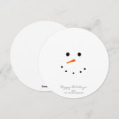 Cute Modern Snowman Face Round Greeting Feestdagenkaart (Voorkant / Achterkant)