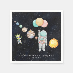 Cute Modern Space Astronaut Alien BABY SHOWER Servet