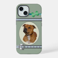 Cute Modern Staffordshire Bull Terrier Dog Art