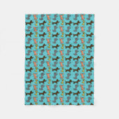 Cute Modern Stylish Dogs Blue Fleece Deken (Voorkant)