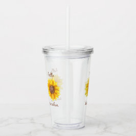Cute Modern Sunflower Summer Vacation Acryl Drinkbeker