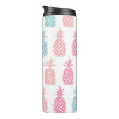 Cute Modern Tropical Pineapple Monogram Tumbler Thermosbeker (Geroteerd rechts)