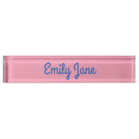 Cute Modern Typography Blue Pink Personalized