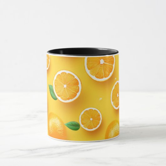 Cute Modern Unique Citrus Fruit Art Pattern Mok (Midden)