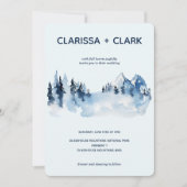 Cute Modern Waterverf Mountain Landscape Wedding Kaart (Voorkant)