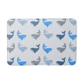 Cute Modern Whale Illustrated Pattern Blue Badmat (Voorkant)