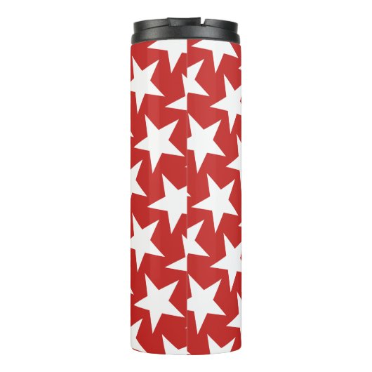 Cute Modern White Stars Monogram Thermosbeker (Achterkant)