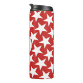 Cute Modern White Stars Monogram Thermosbeker (Geroteerd rechts)