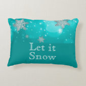Cute Modern Winter Snowflakes Blue Accent Kussen (Achterkant)