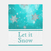 Cute Modern Winter Snowflakes Blue White Fleece Deken (Voorkant)