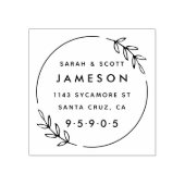 Cute Modern Wreated Married Couple Return Address Rubberstempel (Afrduk)