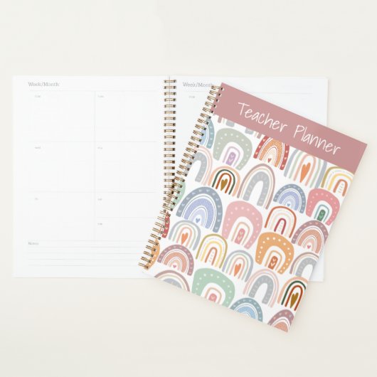 Cute Moderne Assorti Pastel Rainbow Enseignant (Devant avec enveloppe)