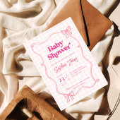 Cute Moderne Bow Baby shower Invitation