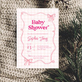 Cute Moderne Bow Baby shower Invitation