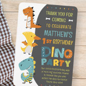 Cute moderne dino dinosaurus kinderverjaardagsfees bedankkaart