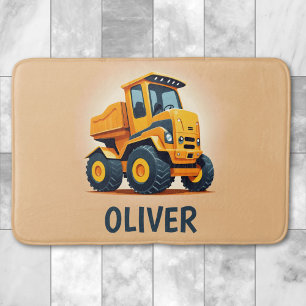 Cute moderne gele bouwtruck badmat