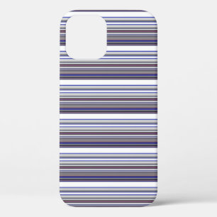 Cute moderne grijsblauwe strepen iPhone 12 pro hoesje